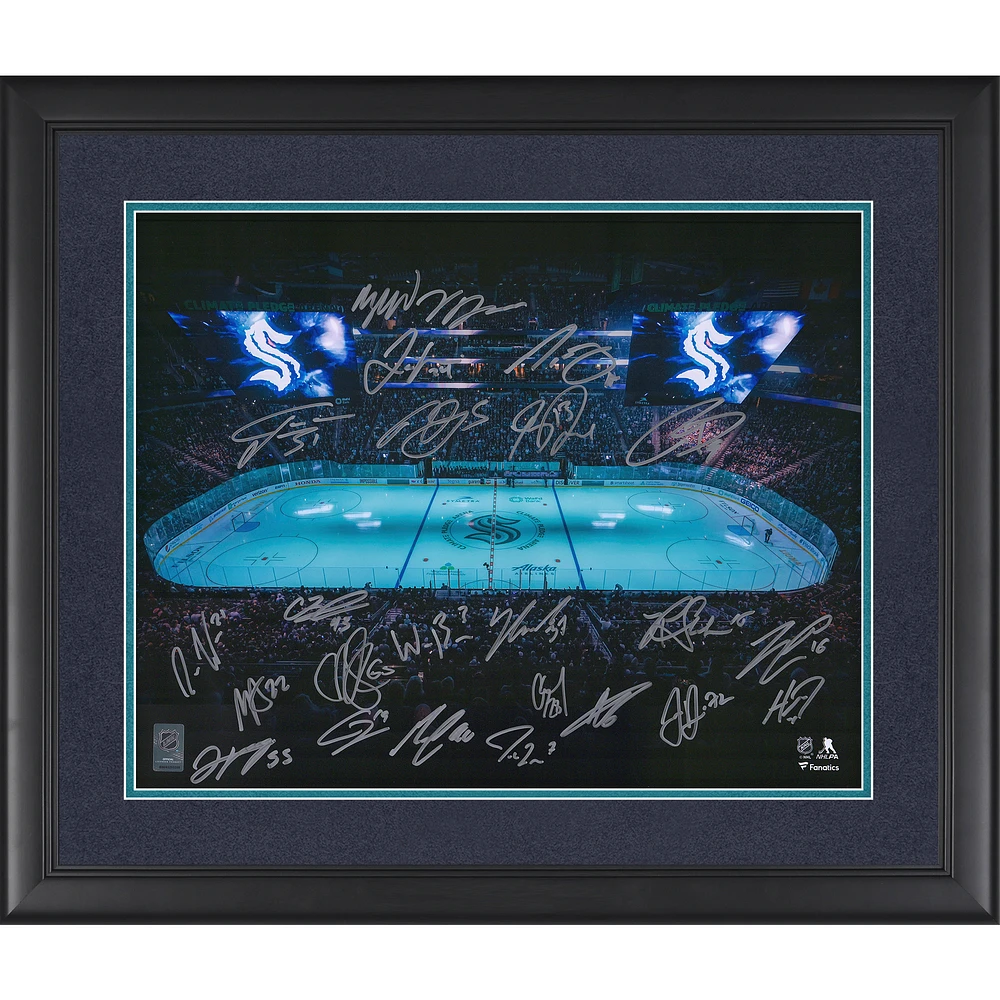 Seattle Kraken Autographed Framed 16" x 20" Opening Night Rink Photograph with 25 Signatures - Limited Edition of 99