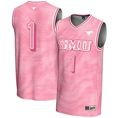 Unisex GameDay Greats #1 Pink SMU Mustangs Lightweight Basketball Fashion Jersey