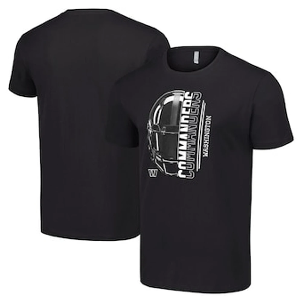 Men's Starter Black Washington Commanders Half Helmet Logo T-Shirt