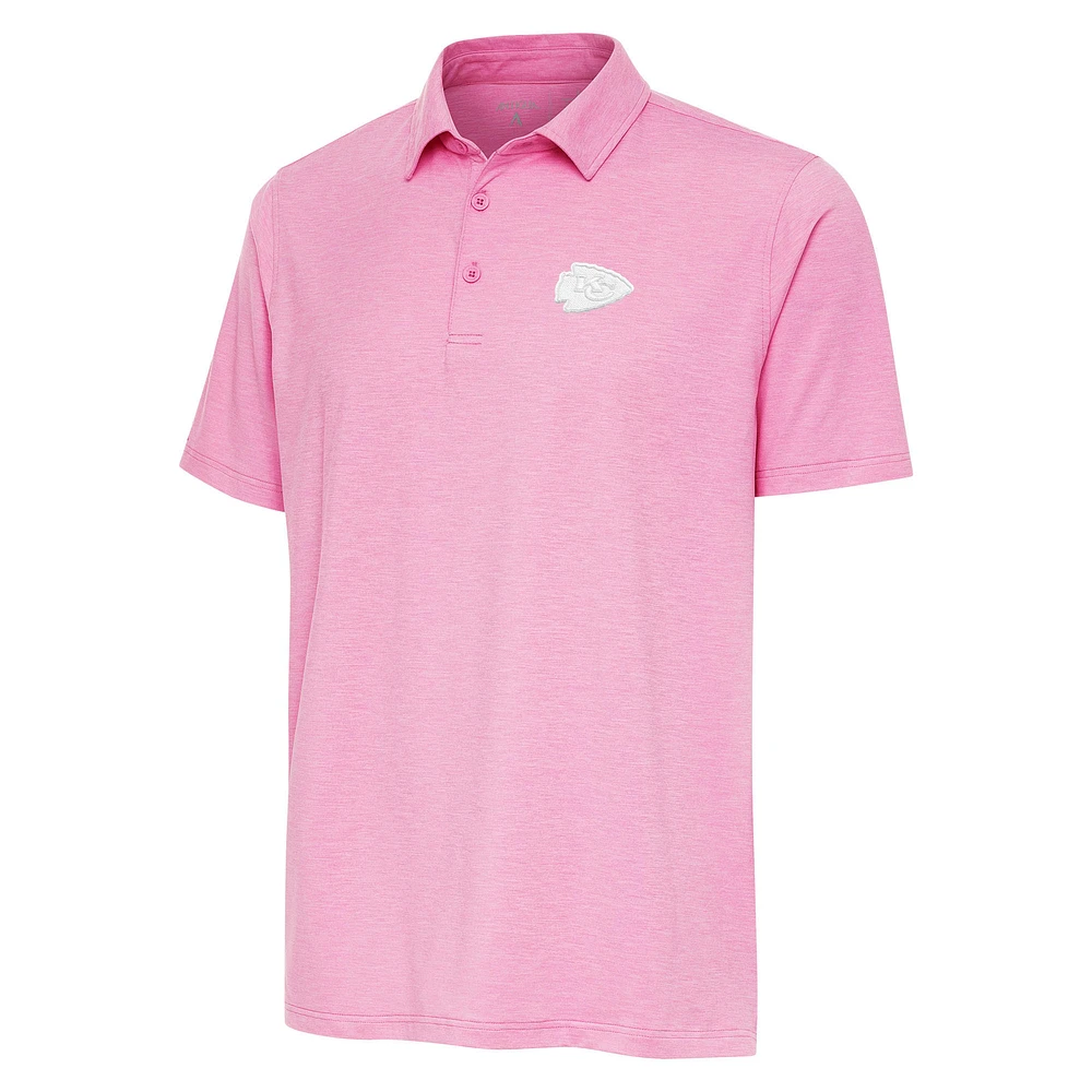 Men's Antigua Pink Kansas City Chiefs Par 3 Polo