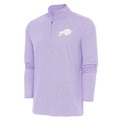 Men's Antigua Lavender Buffalo Bills Hunk Quarter-Zip Pullover Top