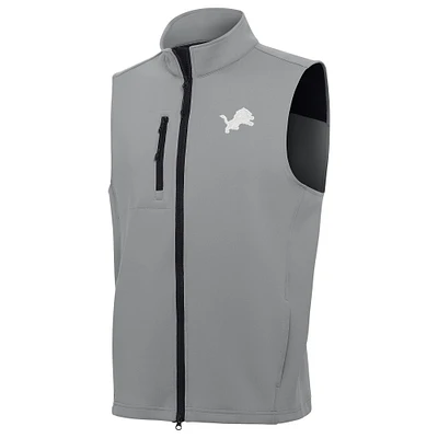 Men's Antigua Gray Detroit Lions Demand Full-Zip Vest
