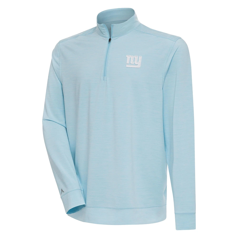 Men's Antigua Powder Blue New York Giants Bright Quarter-Zip Pullover Top