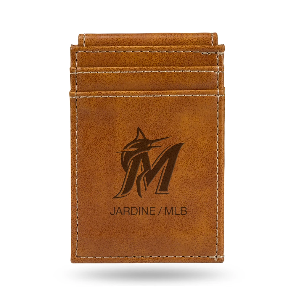 Brown Miami Marlins Front Pocket Wallet