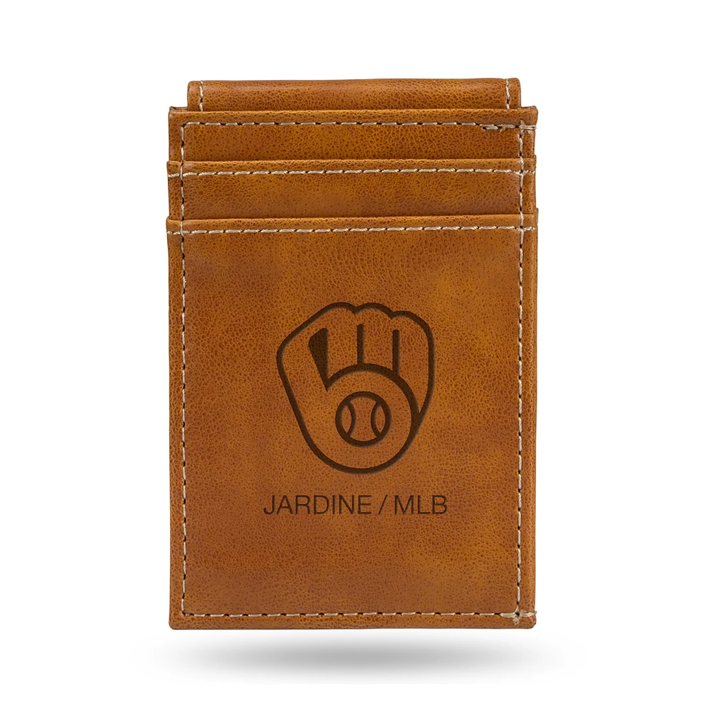 Brown Milwaukee Brewers Front Pocket Wallet