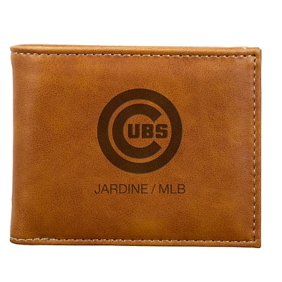 Brown Chicago Cubs Laser-Engraved Billfold Wallet