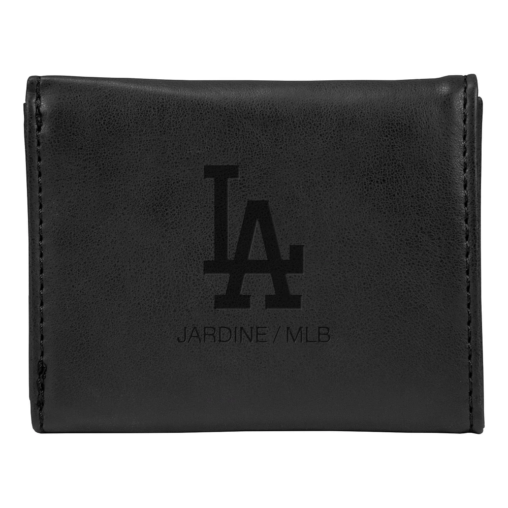 Black Los Angeles Dodgers Laser-Engraved Trifold Wallet