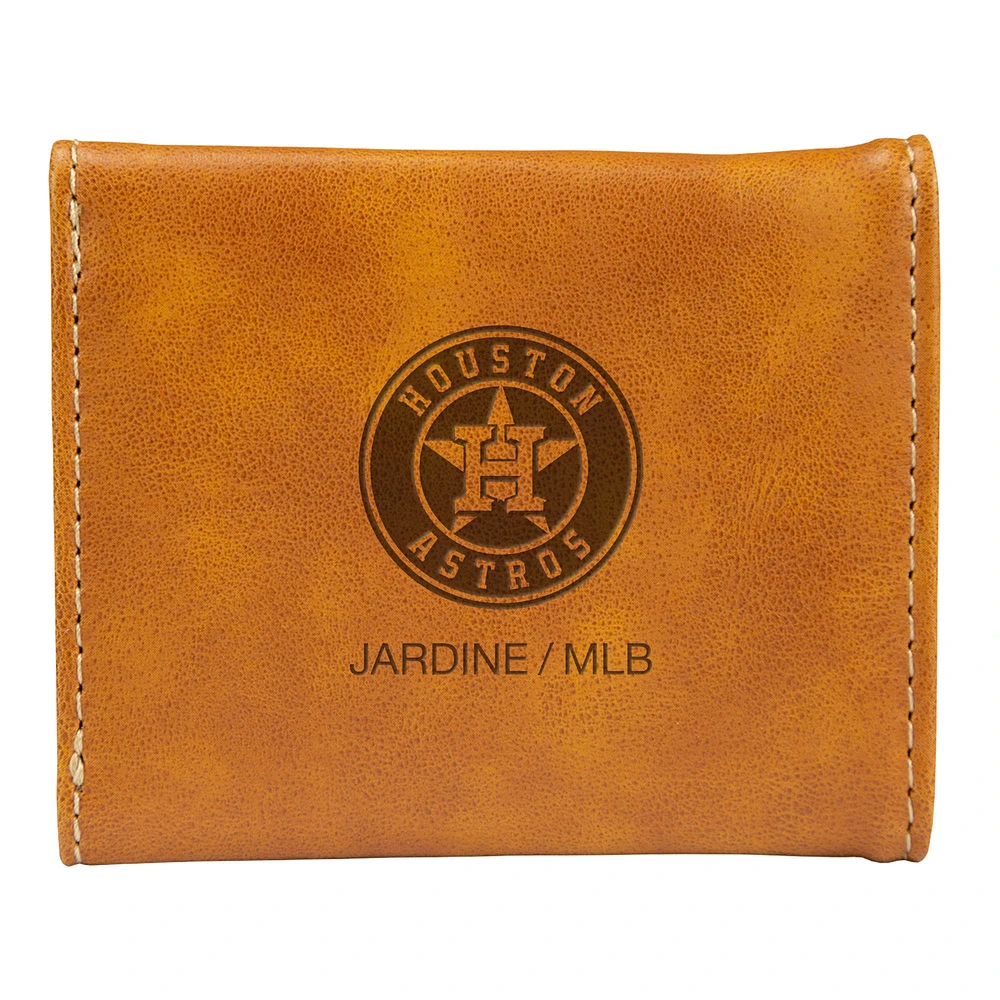 Brown Houston Astros Laser-Engraved Trifold Wallet