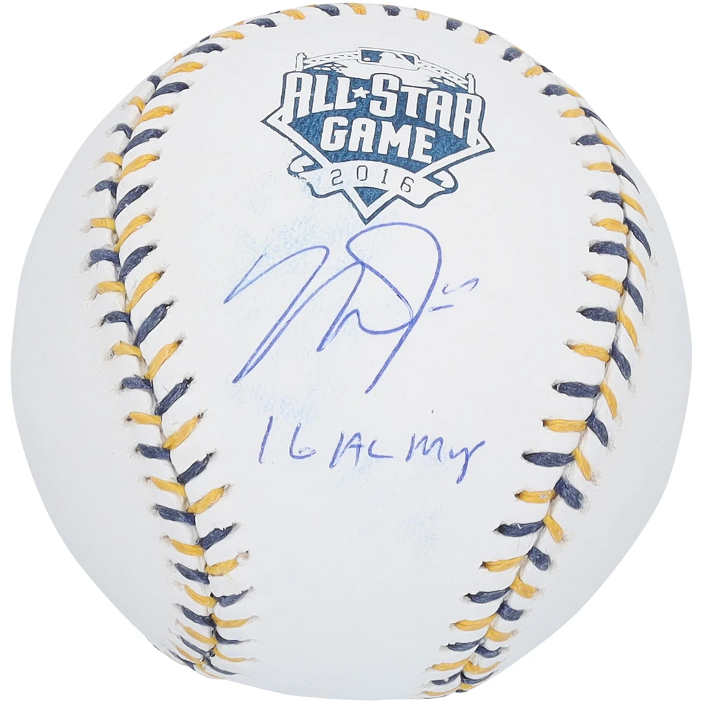 Mike Trout Los Angeles Angels Autographed 2016 ASG Logo Baseball with "16 AL MVP" Inscription