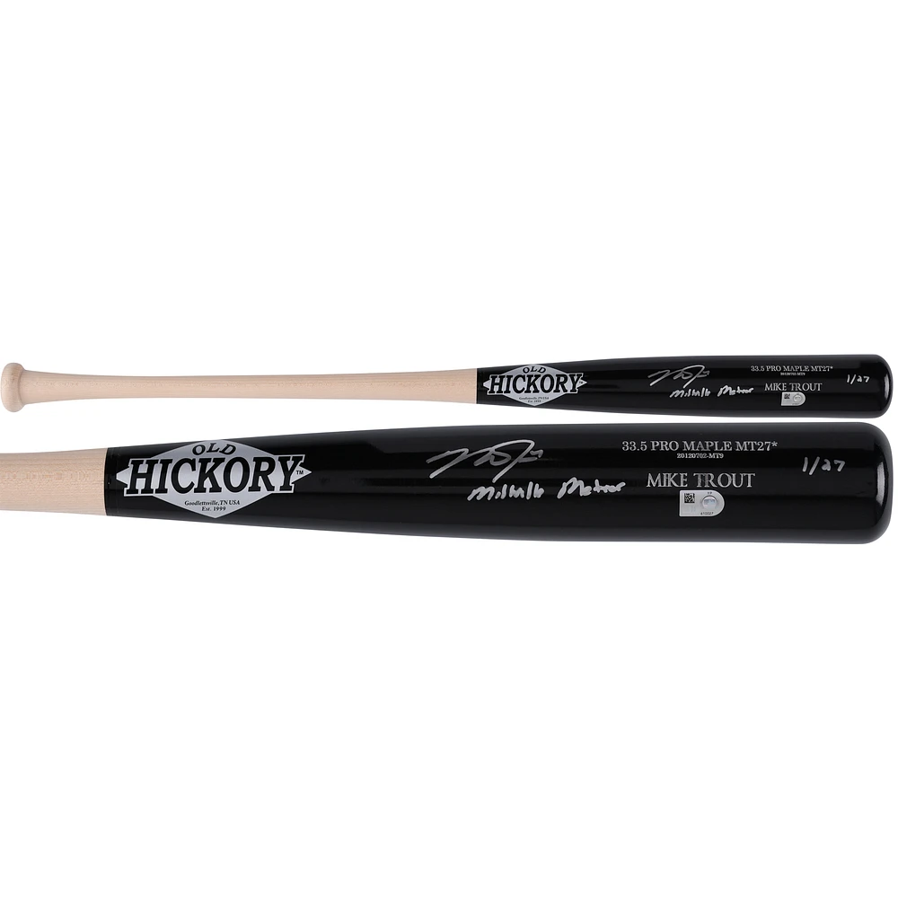 Mike Trout Los Angeles Angels Autographed Game Model Old Hickory Bat with "Millville Meteor" Inscription