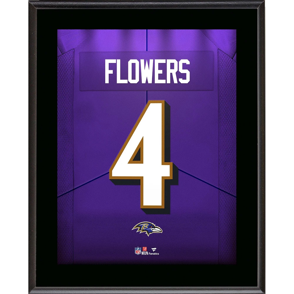 Zay Flowers Baltimore Ravens 10.5" x 13" Jersey Number Sublimated Player Plaque