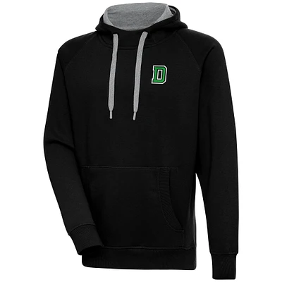 Men's Antigua Black Dartmouth Big Green Victory Pullover Hoodie