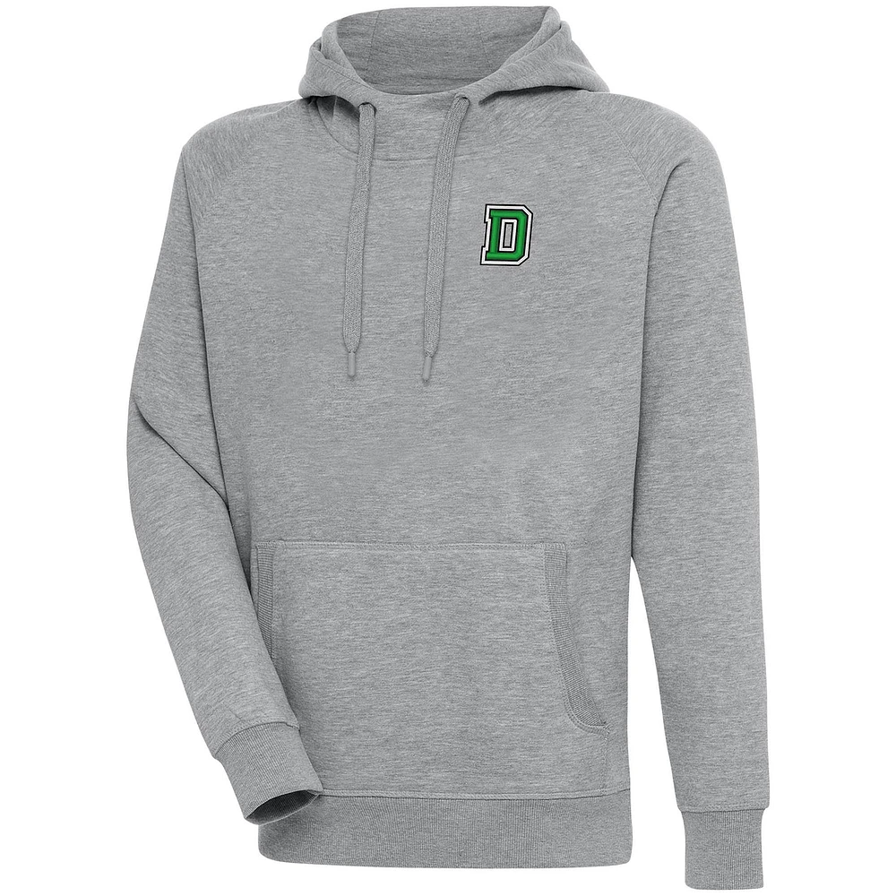 Men's Antigua Heather Gray Dartmouth Big Green Victory Pullover Hoodie