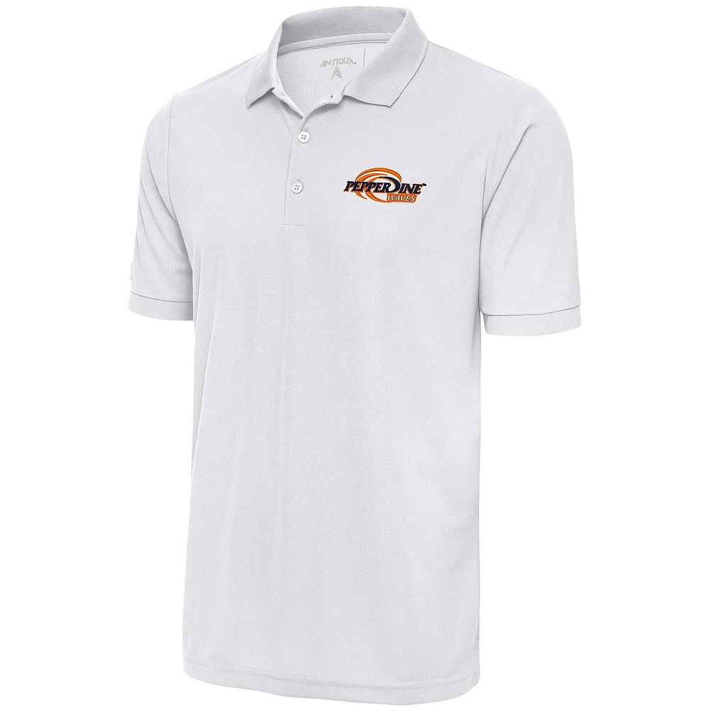 Men's Antigua White Pepperdine Waves Big & Tall Legacy Pique Polo