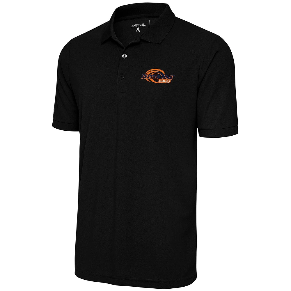 Men's Antigua Black Pepperdine Waves Big & Tall Legacy Pique Polo
