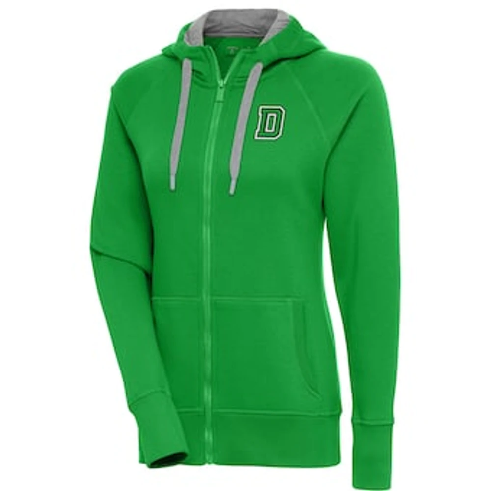 Women's Antigua Kelly Green Dartmouth Big Victory Full-Zip Hoodie
