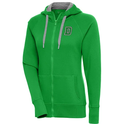 Women's Antigua Kelly Green Dartmouth Big Victory Full-Zip Hoodie