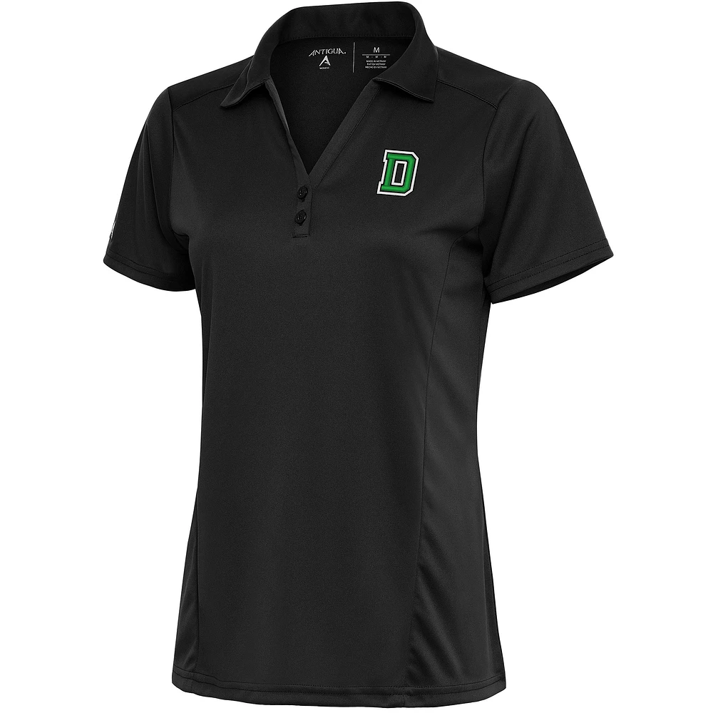 Women's Antigua Charcoal Dartmouth Big Green Desert Dry Tribute Polo