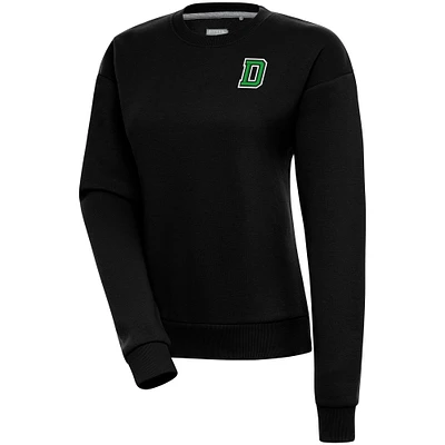 Women's Antigua Black Dartmouth Big Green Victory Pullover Sweatshirt