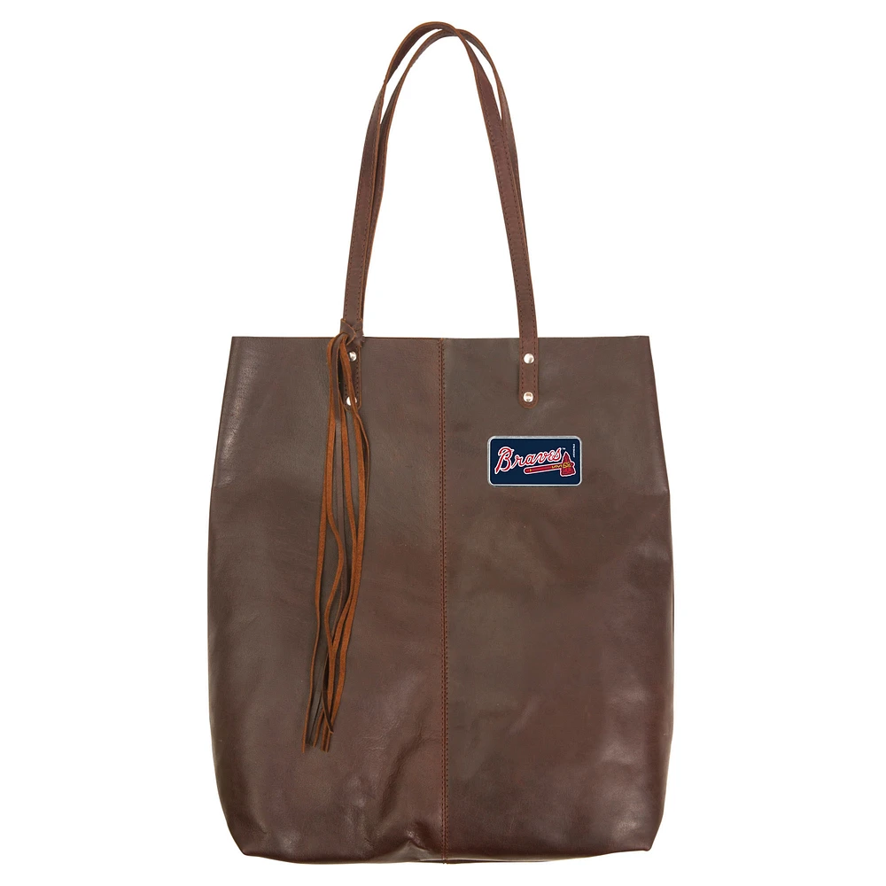 Brown Atlanta Braves Color Logo Plate Mee Canyon Tote