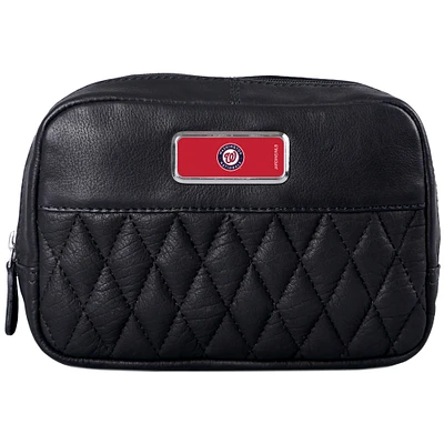 Black Washington Nationals Color Logo Plate Brea Canyon Zurich Leather Cross Body Bag