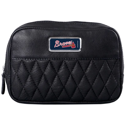 Black Atlanta Braves Color Logo Plate Brea Canyon Zurich Leather Cross Body Bag