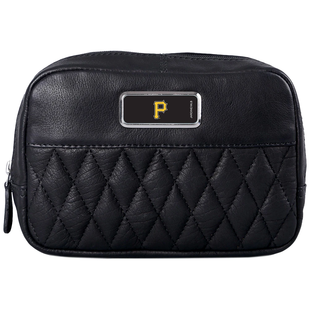 Black Pittsburgh Pirates Color Logo Plate Brea Canyon Zurich Leather Cross Body Bag
