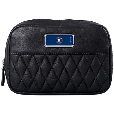 Black Houston Astros Color Logo Plate Brea Canyon Zurich Leather Cross Body Bag