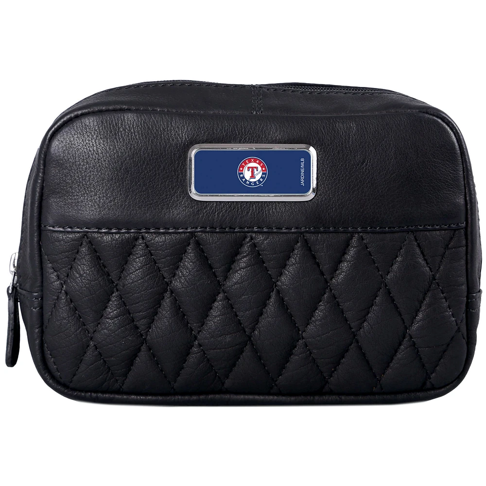 Black Texas Rangers Color Logo Plate Brea Canyon Zurich Leather Cross Body Bag