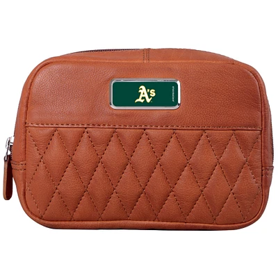 Tan Athletics Color Logo Plate Brea Canyon Zurich Leather Cross Body Bag