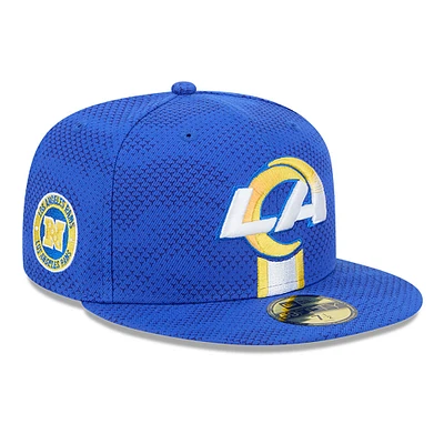 Men's New Era Royal Los Angeles Rams 2024 Sideline 59FIFTY Fitted Hat
