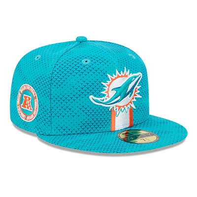 Men's New Era Aqua Miami Dolphins 2024 Sideline 59FIFTY Fitted Hat
