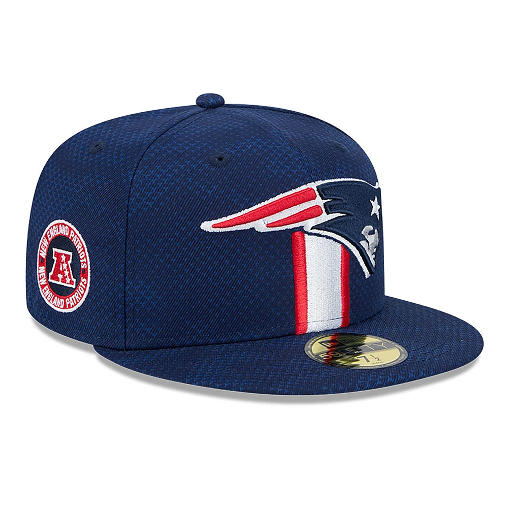 Men's New Era Navy England Patriots 2024 Sideline 59FIFTY Fitted Hat