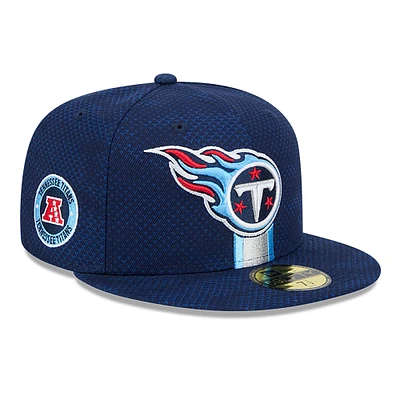 Men's New Era Navy Tennessee Titans 2024 Sideline 59FIFTY Fitted Hat