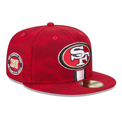 Men's New Era Scarlet San Francisco 49ers 2024 Sideline 59FIFTY Fitted Hat