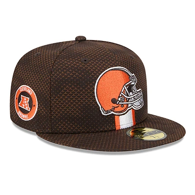 Men's New Era Brown Cleveland Browns 2024 Sideline 59FIFTY Fitted Hat