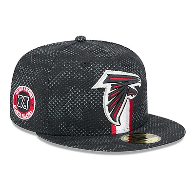 Men's New Era  Black Atlanta Falcons 2024 Sideline 59FIFTY Fitted Hat