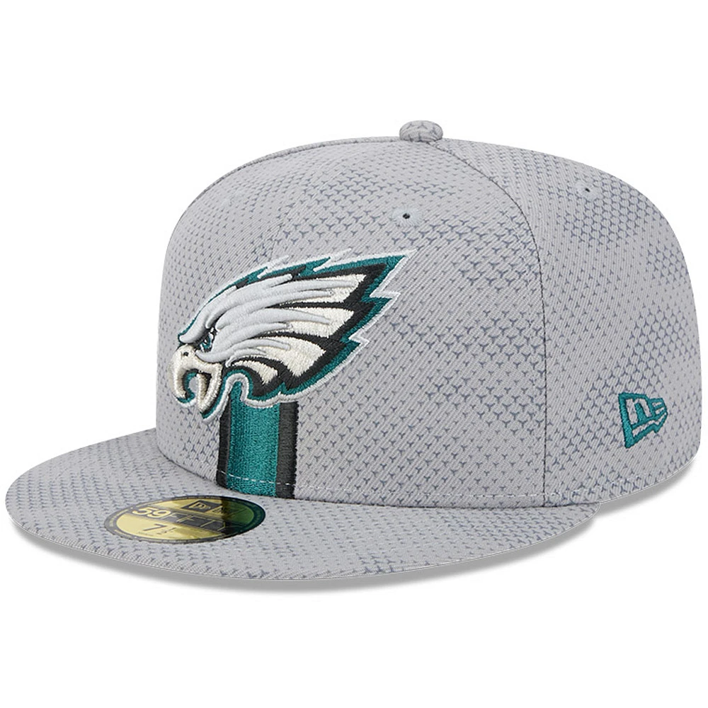 Men's New Era Gray Philadelphia Eagles 2024 Sideline 59FIFTY Fitted Hat