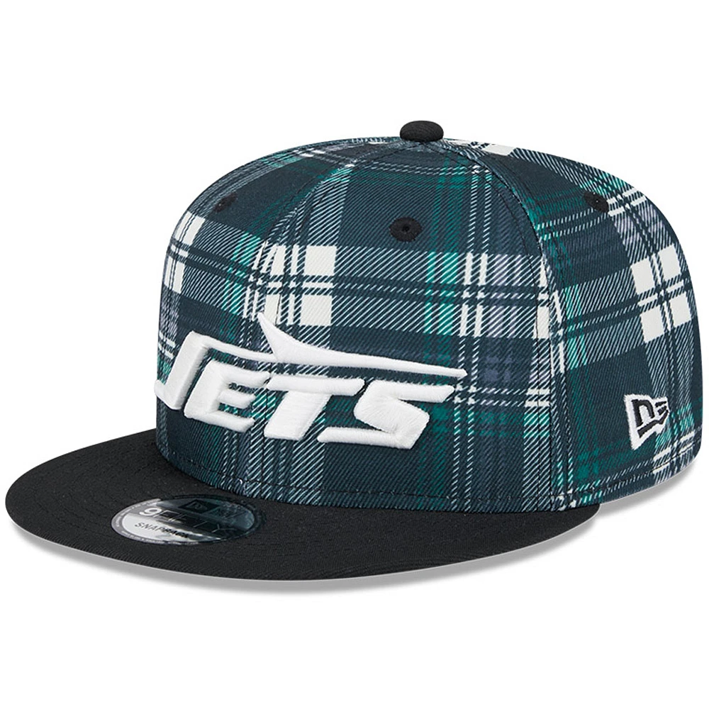 Men's New Era Black New York Jets 2024 Sideline Statement 9FIFTY Snapback Hat