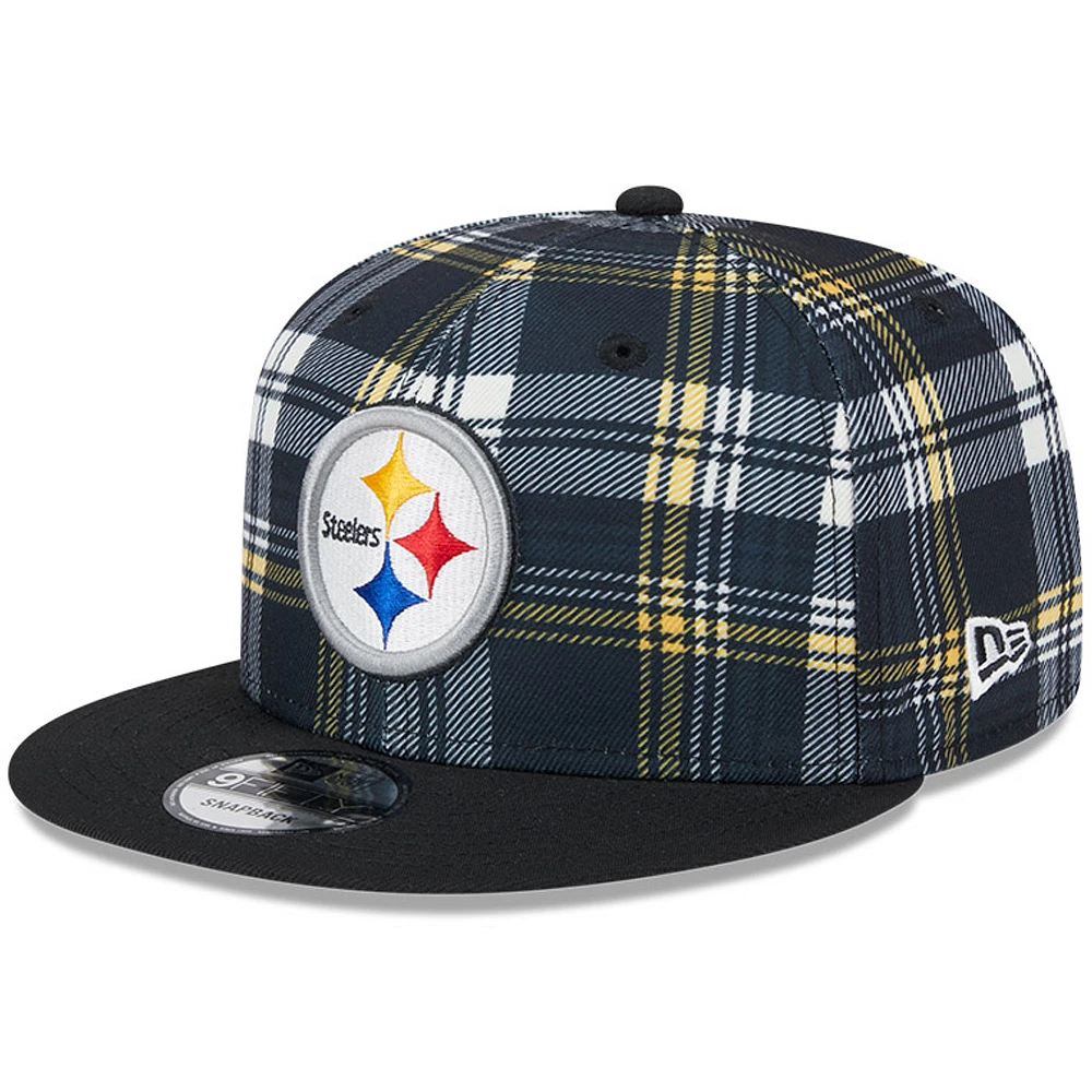 Men's New Era Black Pittsburgh Steelers 2024 Sideline Statement 9FIFTY Snapback Hat