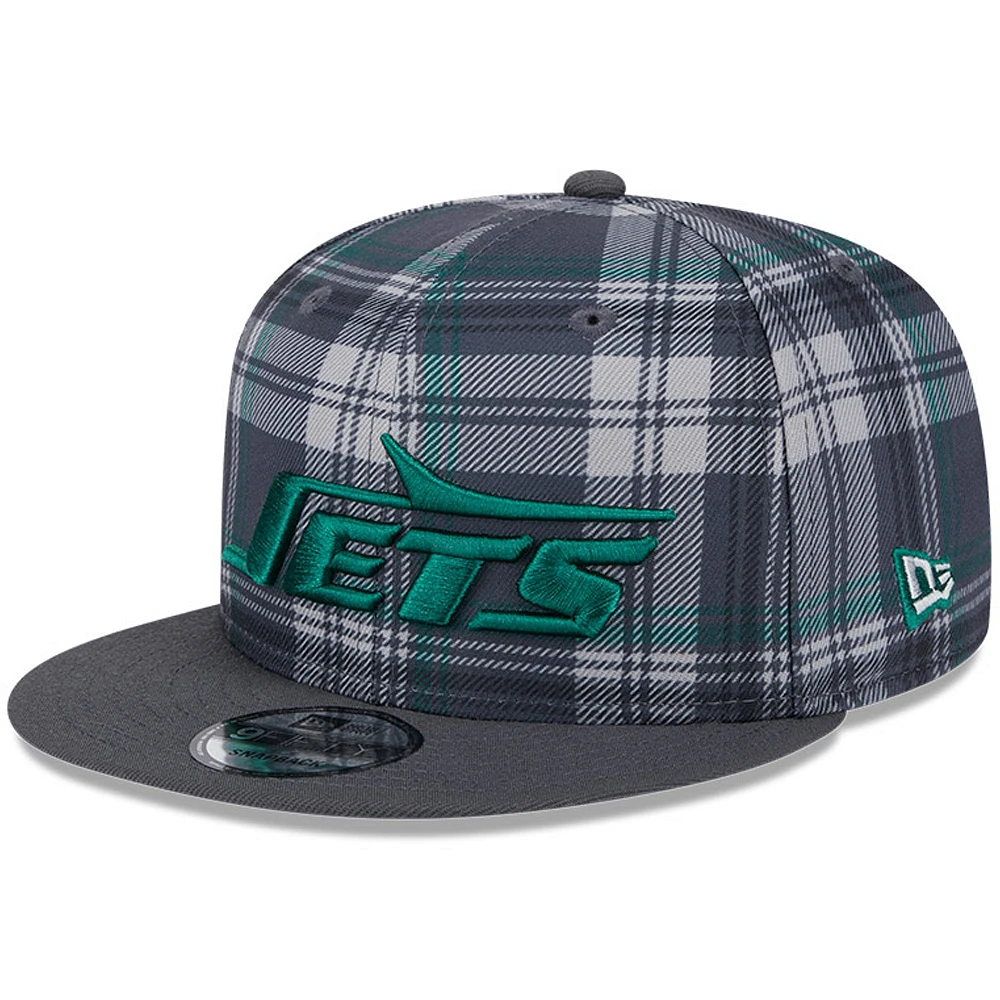 Men's New Era Gray New York Jets 2024 Sideline Statement 9FIFTY Snapback Hat