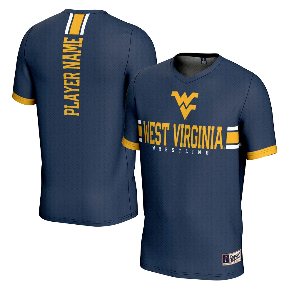 Men's GameDay Greats Navy West Virginia Mountaineers NIL Pick-A-Player Lightweight Wrestling Jersey