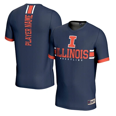 Youth GameDay Greats Navy Illinois Fighting Illini NIL Pick-A-Player Lightweight Wrestling Jersey