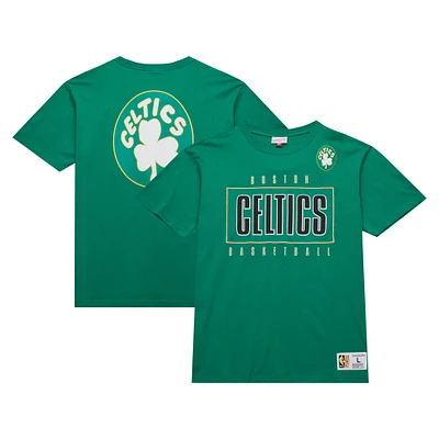 Men's Mitchell & Ness Kelly Green Boston Celtics Hardwood Classics Team OG 2.0 Premium Vintage Logo T-Shirt