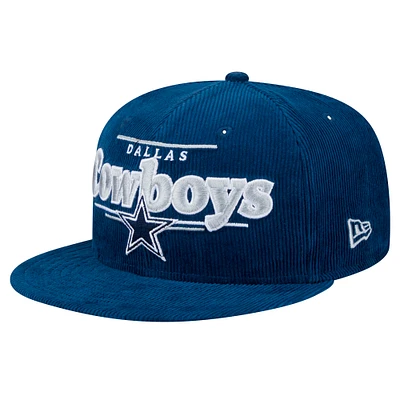 Men's New Era Navy Dallas Cowboys Display Corduroy 9FIFTY Snapback Hat