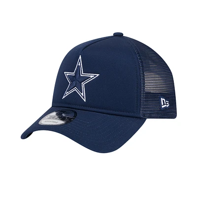 Men's New Era Navy Dallas Cowboys Main A-Frame Trucker 9FORTY Adjustable Hat