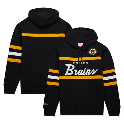 Men's Mitchell & Ness Black Boston Bruins Head Coach Pullover Hoodie