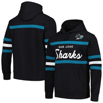 Men's Mitchell & Ness Black San Jose Sharks Head Coach Pullover Hoodie
