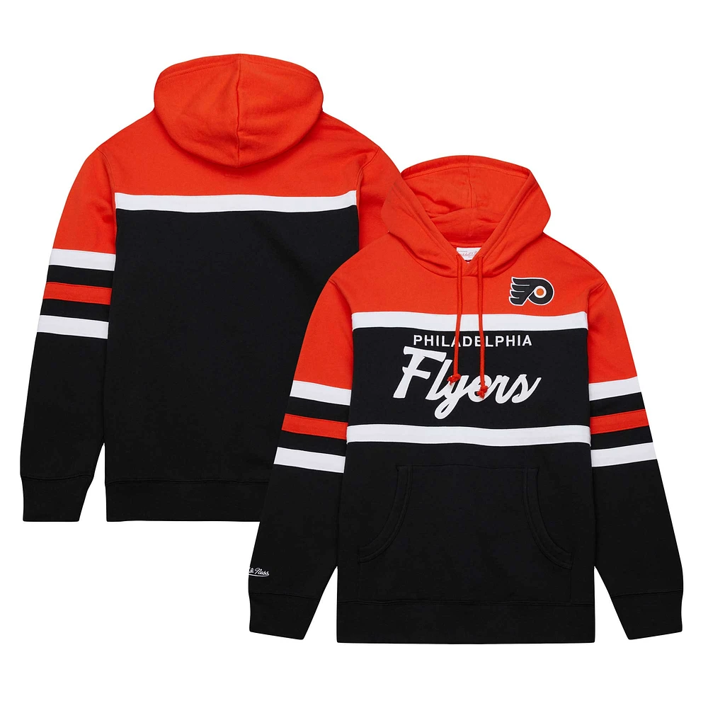 Men's Mitchell & Ness Black/Orange Philadelphia Flyers Head Coach Pullover Hoodie