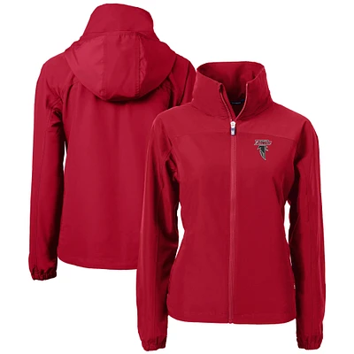 Women's Cutter & Buck Red Atlanta Falcons Throwback Logo Charter Eco Recycled Full-Zip Jacket